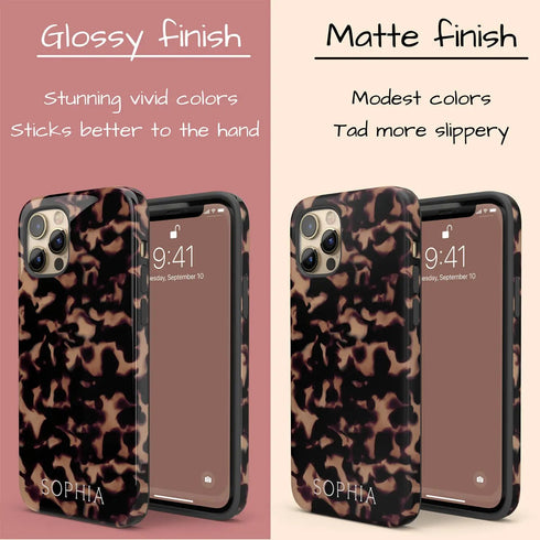 Tortoiseshell Custom Name iPhone Case
